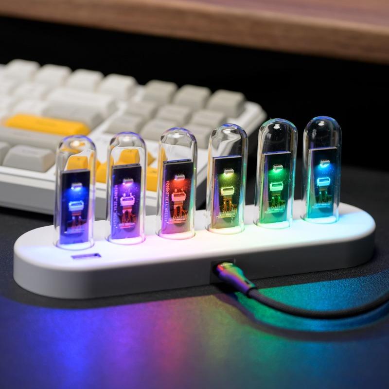 Proposed Glow Tube Table Clock Simulate Nixie Tube Desktop Watch Desktop Intelligent Alarm Clock Creative Decorative Ornaments