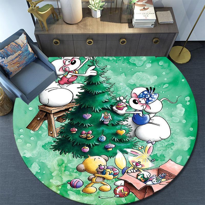 Diddl Cartoon Pattern Round rug,Carpet Rug for Living Room Bedroom Playroom ,Non-slip Floor Mat,Holiday Gifts and Birthday Gifts.