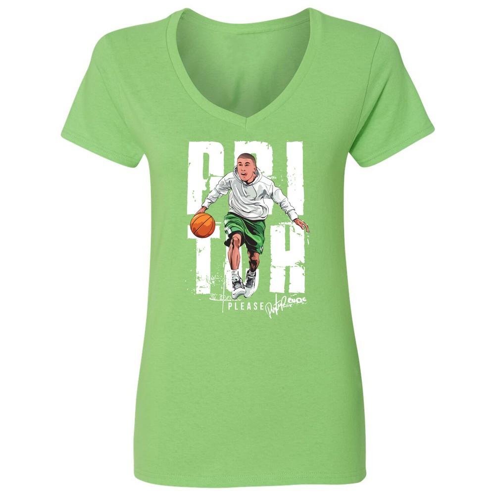 Pritch Please Basketball Tee - Distressed Graphic Ladies  V-Neck Tshirt Unisex T-Shirt L