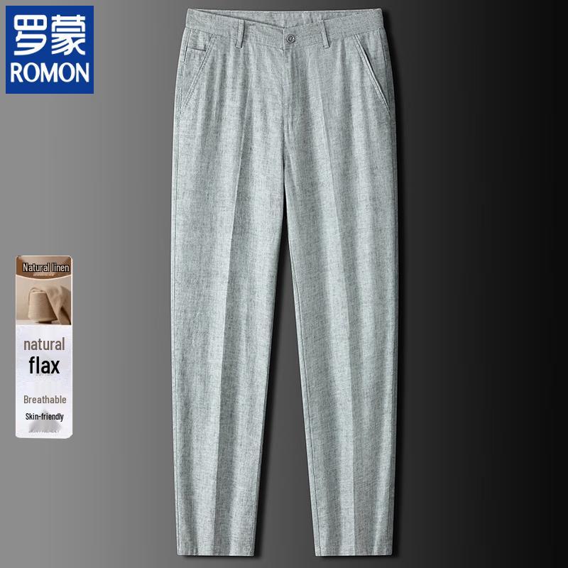 ROMON Men s Slim Fit Striped Casual Business Pants 32