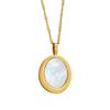 Elegant Gold-Plated Titanium Steel Necklace with Oval White Sea Shell Pendant