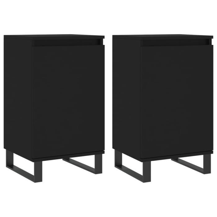 VidaXL Buffets 2 pcs noir 40x35x70 cm bois d’ingénierie 831071