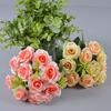 Silk Artificial Rose Bouquet 10 Heads Artificial Flowers  Wedding Decoration Flowers