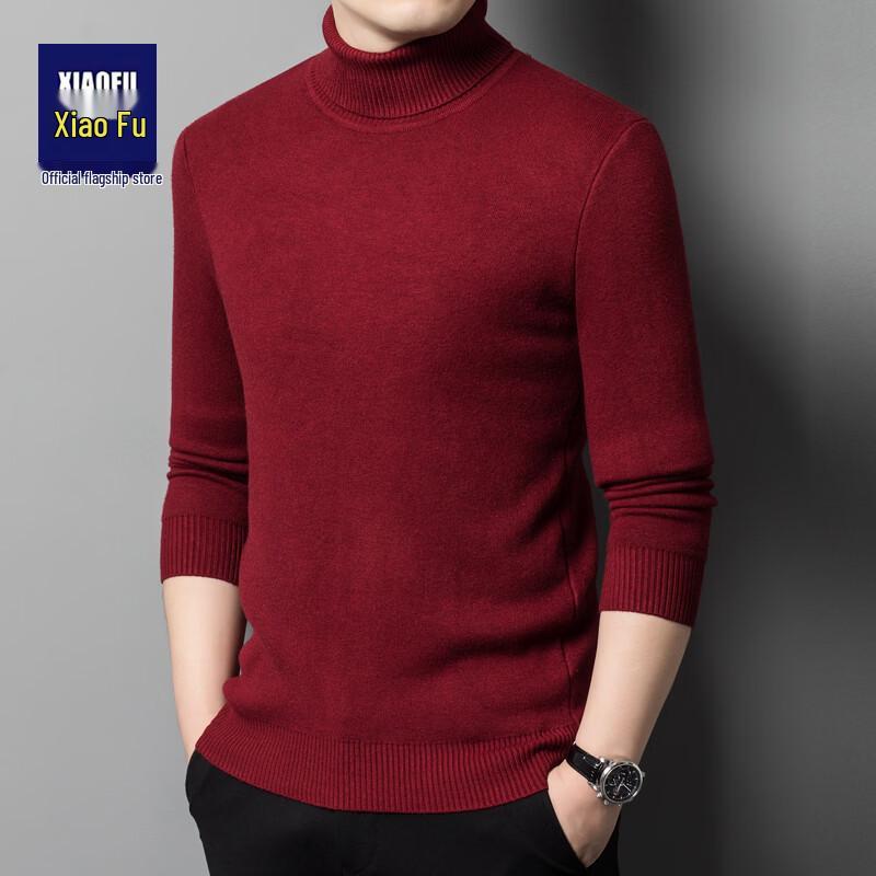 Xiaofu Men's Winter High-Neck Warm Knit Sweater