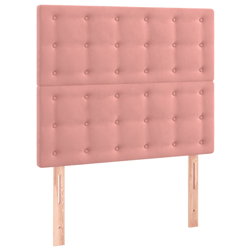 Vidaxl Zagłówek Do Łóżka Z Led, Różowy, 100X5X118/128 Cm, Aksamit