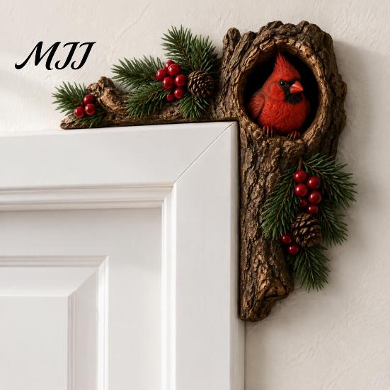 Charming Animal Door Topper Chipmunk Tree Hollow Topper, Squirrel Owl Wooden Frame Sign, Whimsical Handcrafted Wood Art Animals Corner Ornament,
