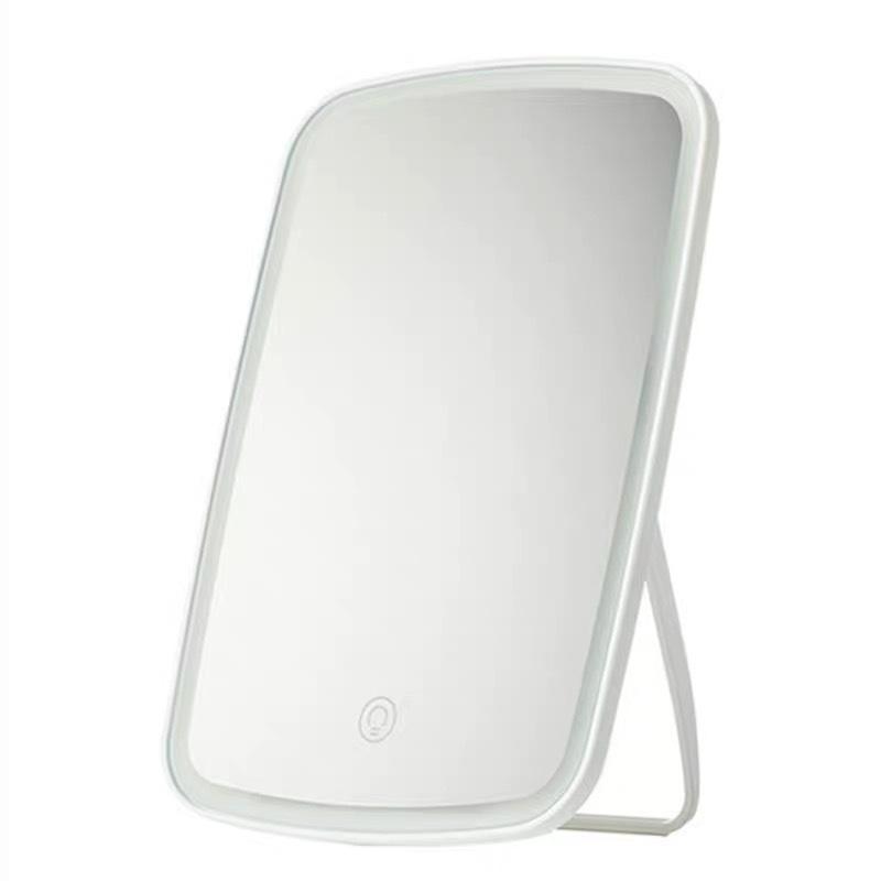 LED Lighted Portable Folding Makeup Mirror, Rechargeable, for Desktop or Dormitory Use