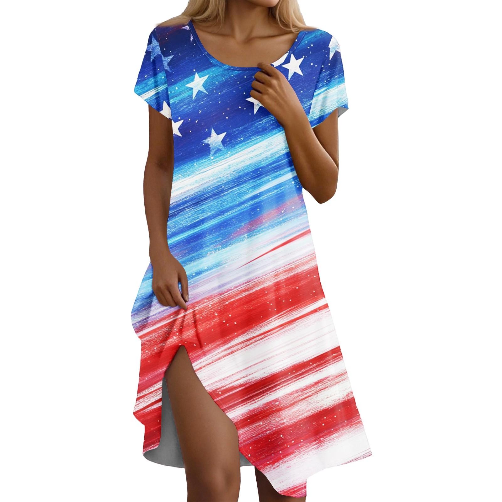 

Платье бохо с коротким рукавом для женщин, повседневное, свободного кроя, летний сарафан с принтом и карманами XL