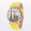 Eiffel Pattern Tower Watch Pu Strap Quartz Wrist Watch Decoration Gift Fashion