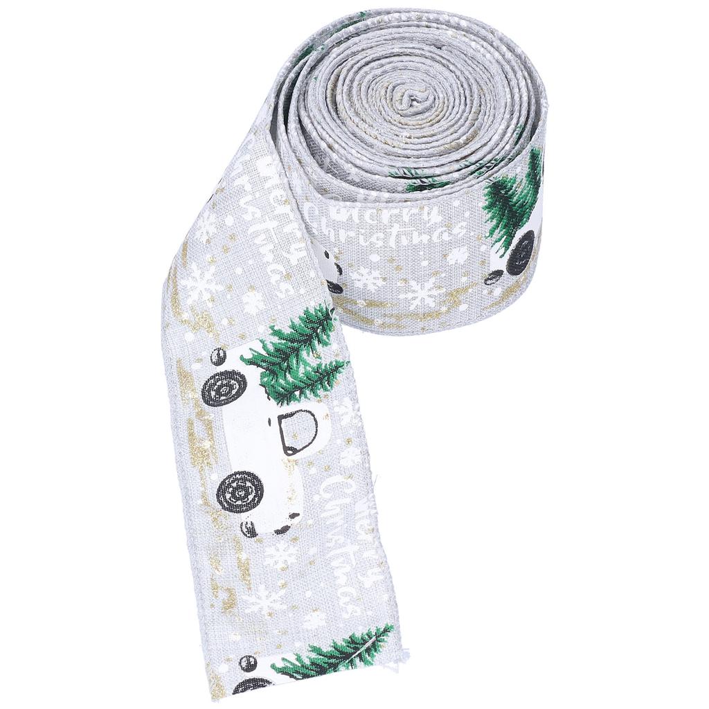 6 Yards Christmas Ribbon Cute Patterns Attractive Design 2 Colors Beautiful Practical   Wrapping Ribbon for Decoration