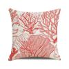Watercolor Painting of Coral Marine Creatures Digital Printing Short Plush Pillow Covers for Car Sofa Office Cushion Cover
