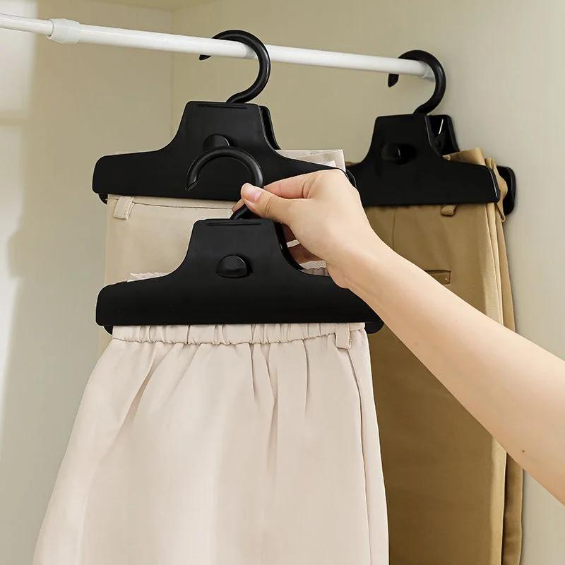 New Style Pants Clip Skirt Hangers Seamless Non Marking Hanging Trousers Storage Tools Rotatable Connectable Wardrobe Sorting