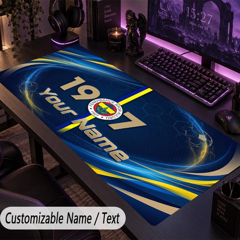 Custom Text Big Mousepad, Extended Desk Pad For Laptop Work GameFenerbahçe FC