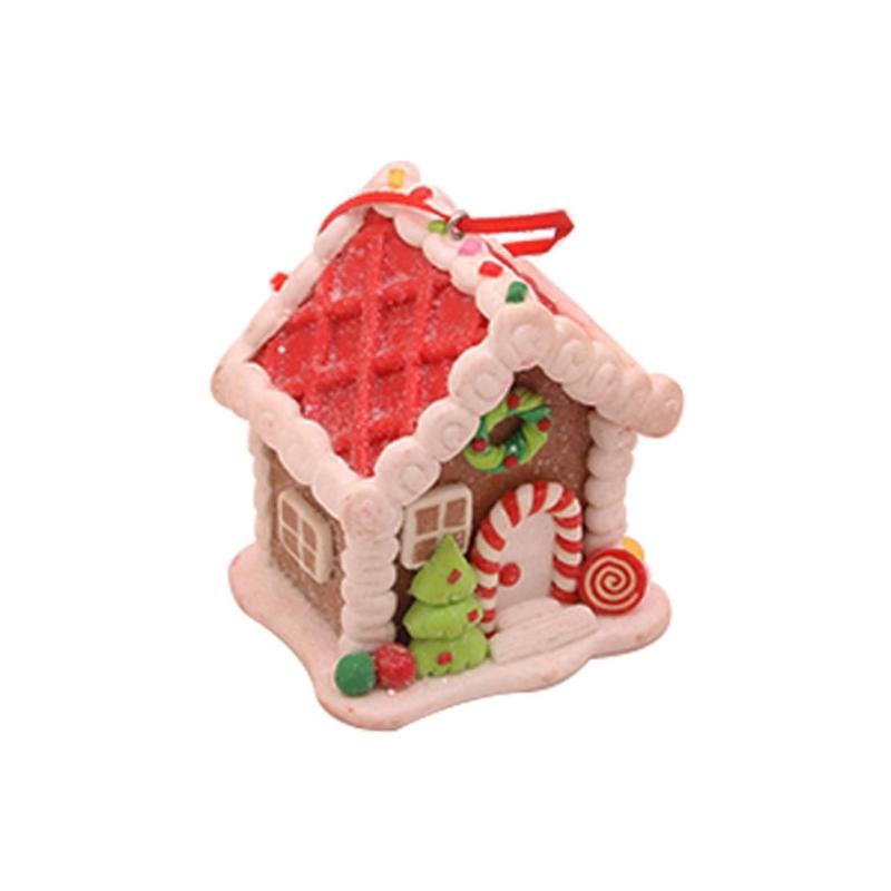 Adorable Christmas House Ornament Handmade Clay Realistic Christmas Hanging Pendants for Home Ornaments Holiday Decors