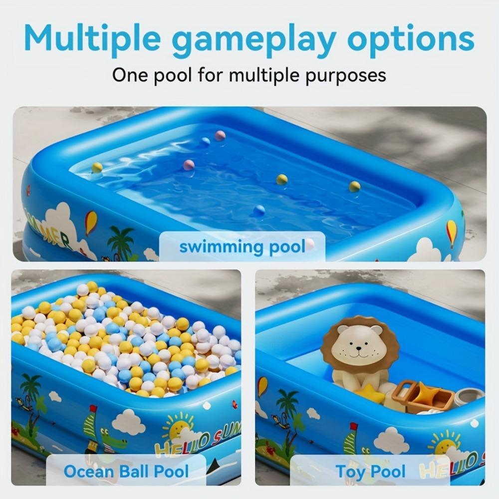1PC Inflatable Outdoor Pool, Durable PVC Material,  Multiple Components for Outdoor bathtub Backyard Fun and Family Gatherings