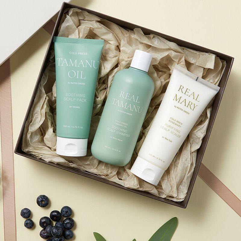 

[Gift Set] Tamanu Shampoo + Tamanu Oil Scalp Pack + Scalp Scaler