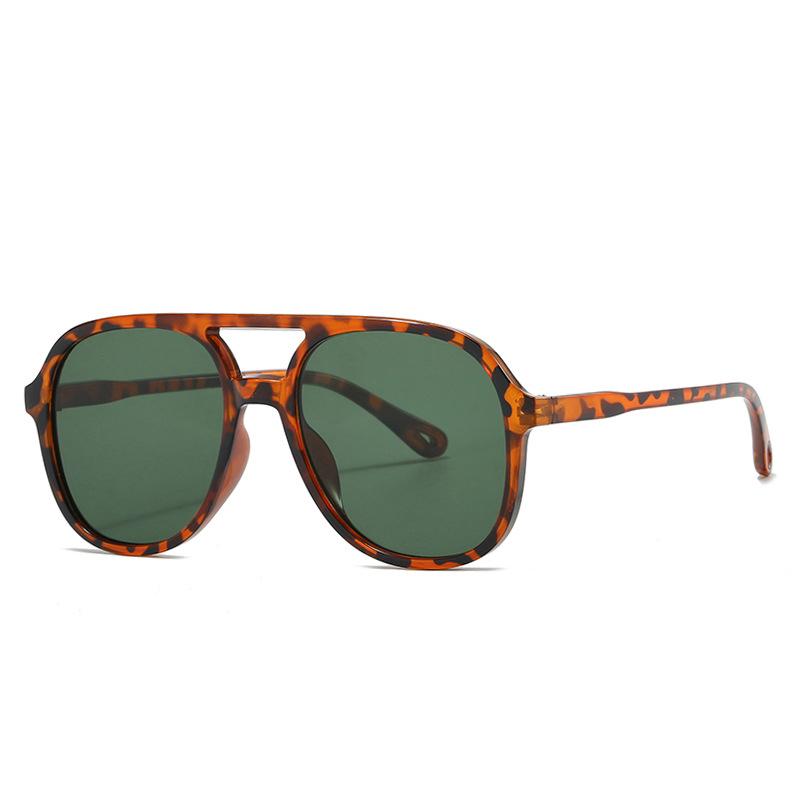 Non-polarized Fashion Large Frame Women's Sunglasses Toad Design Leopard Double Beam Sunglasses for Men Goggles Fishing Driving Sunshine