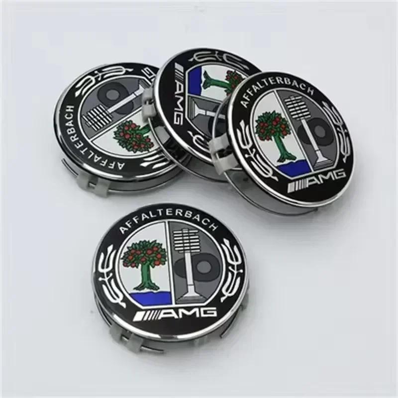 

New 2025 For Mercedes Benz 4Pcs/Set 75mm Car Wheel Center Hub Caps Cover for Mercedes Benz B/C/E/S Class A Class C200L GLC GLK C