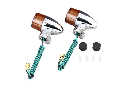 POSH 093098 Motorcycle Supplies, Cannonball Type Turn Signal, For Single Sphere, Plated Body/Orange Lens