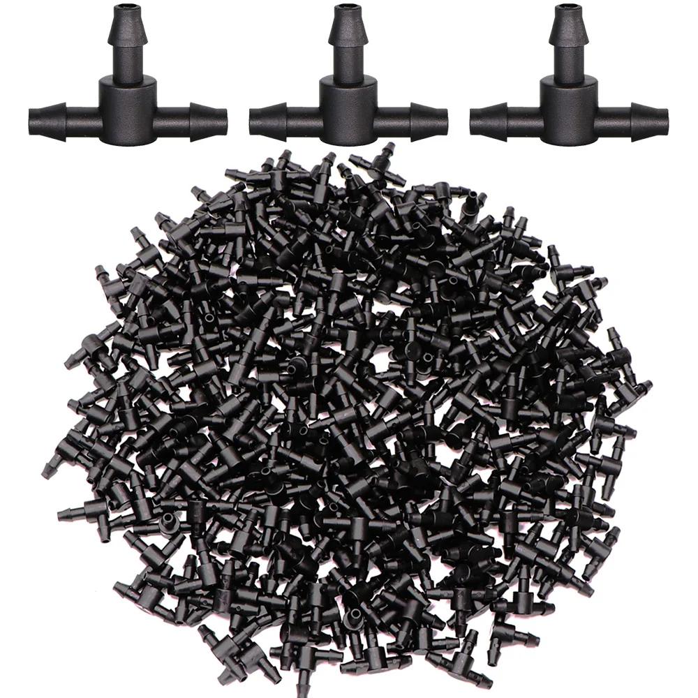 10-1000PCS Garden Water Connector Drip Irrigation for 1/4'' Tubing Hose Accessories Joint Barbed Tees Cross Eng Plug Adaptors