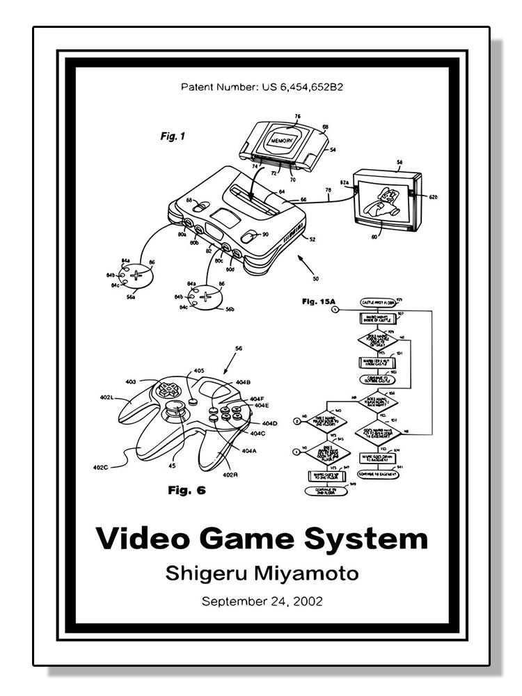 Vintage Musical Instrument Patents Posters Canvas Painting Guitar Saxophone Boombox Video Game Machine Wall Art Room Home Decor