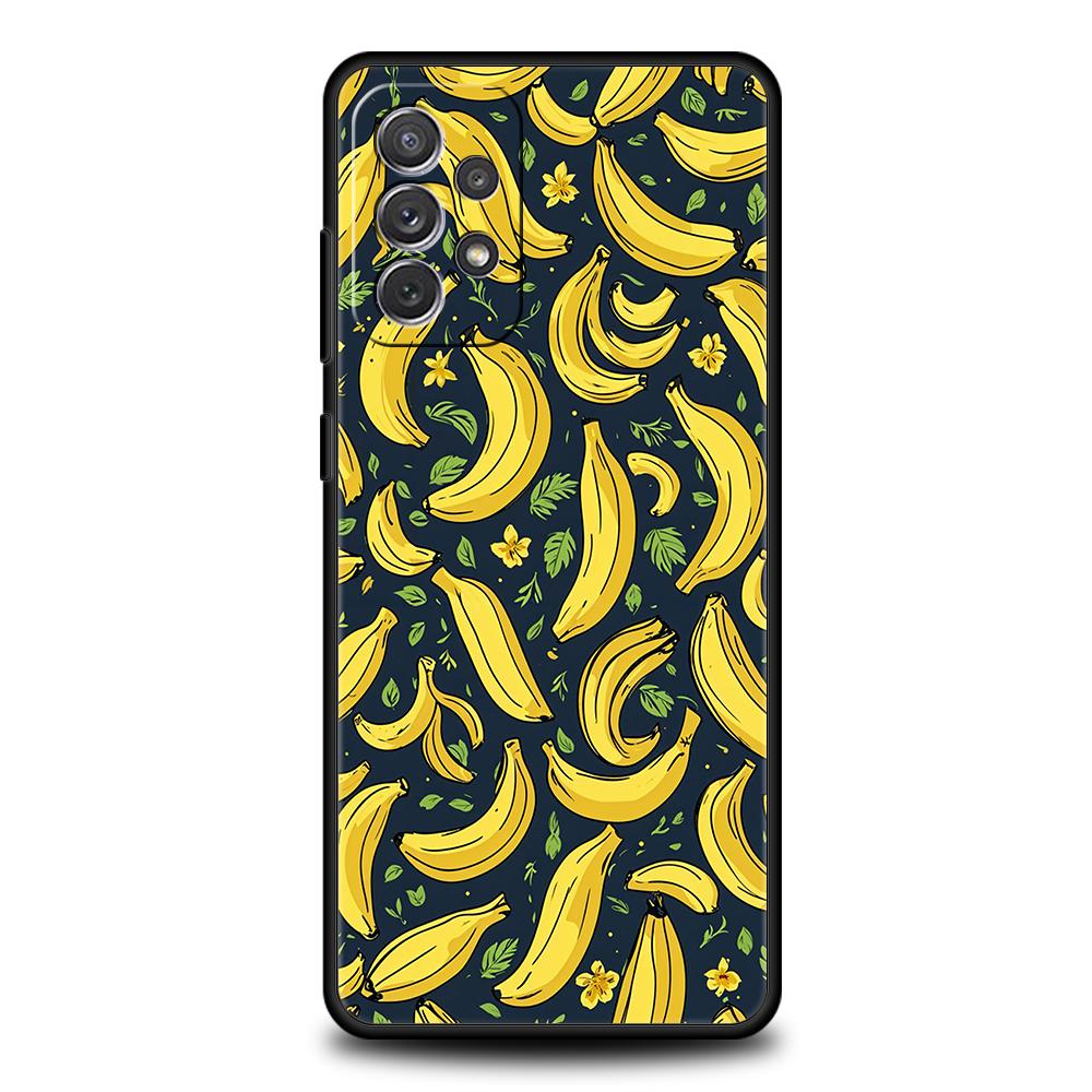 Phone Case for Samsung Galaxy A55 A53 A52 A52S A51 A41 A35 A32 A25 A23 A15 A13 A71 A72 5G Soft TPU Shell Funny Bite Apple Banana
