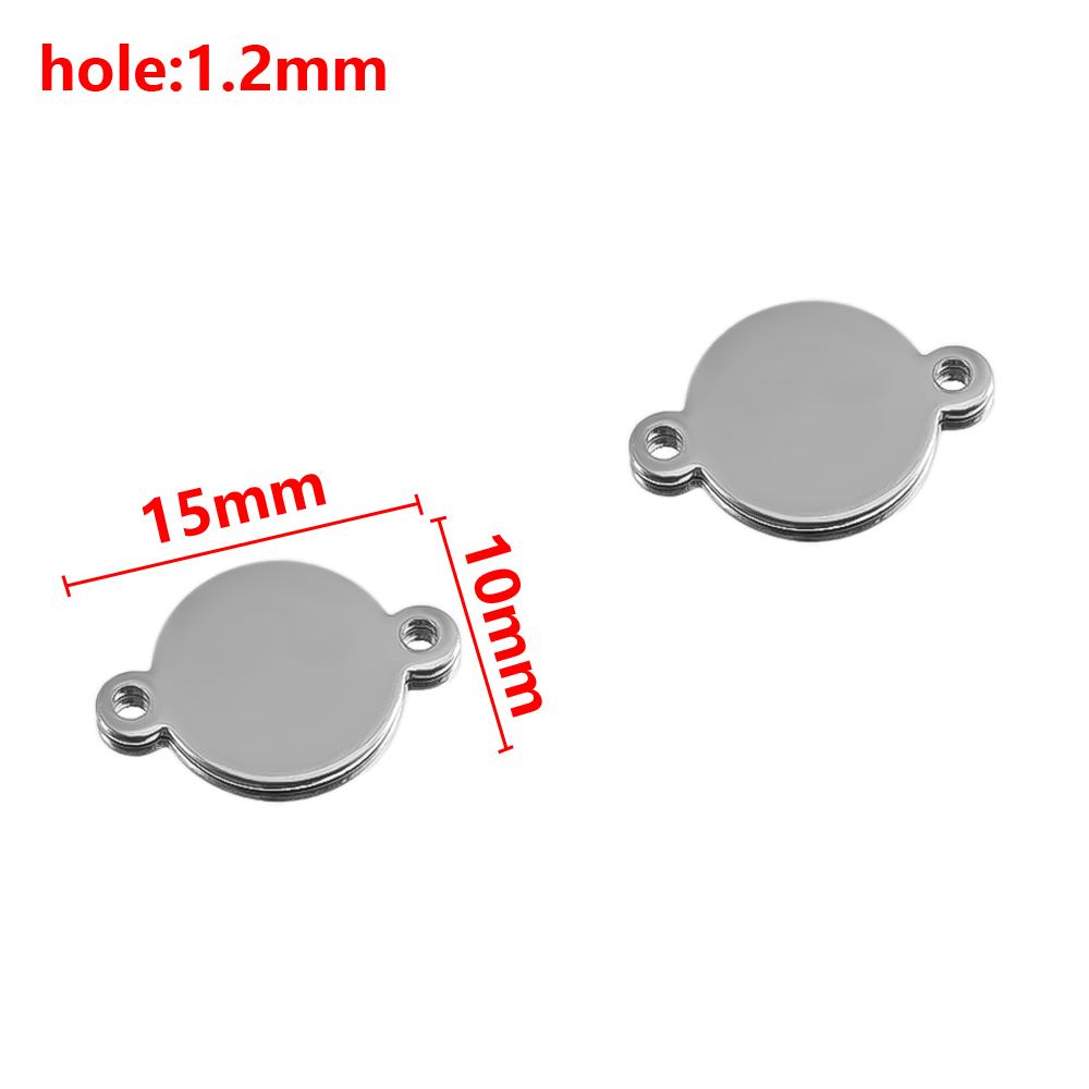 20Pcs Stainless Steel Flat Round Links Stamping Blank Tag Connectors 2 Holes Disc Pendant DIY  Necklaces Jewelry Making Supplies