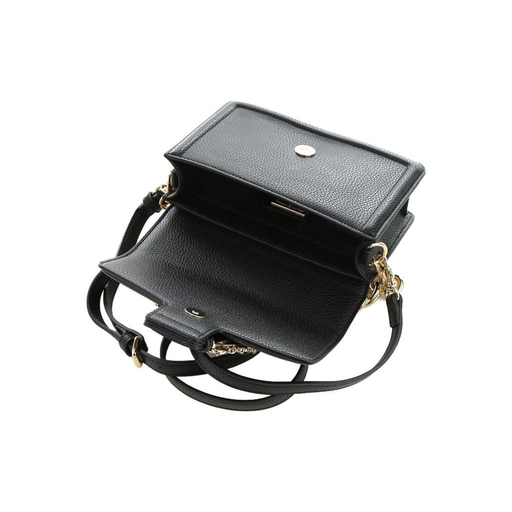 Versace Jeans Couture Gold Baroque Buckle Decorated PU Handheld Shoulder Crossbody Bag Women Bags Black 74VA4BFCZS413899