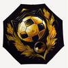 1PC Soccer Ball Gold Umbrella-8-Rib Reinforced, Automatic Open, Lightweight & Durable, Cute Fashion Accessory for Outdoor-Y0344