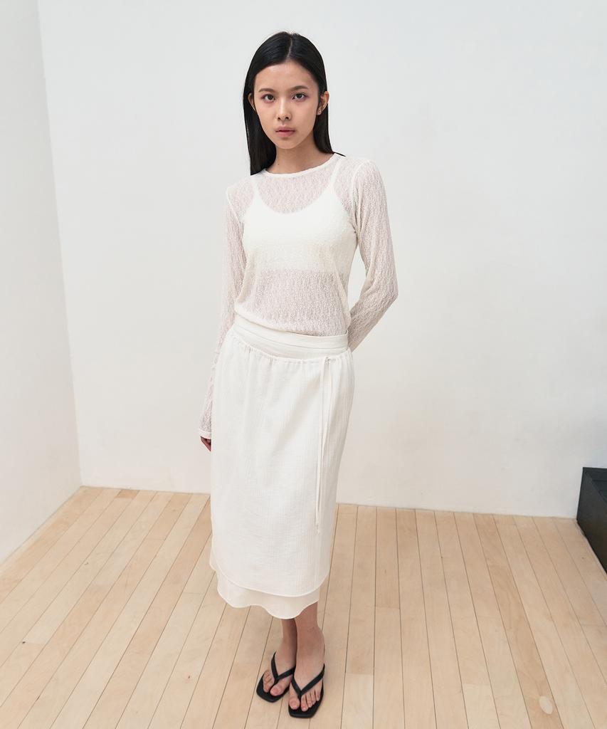 SIS A See-Through Stem Lace Long Sleeve [Ivory]