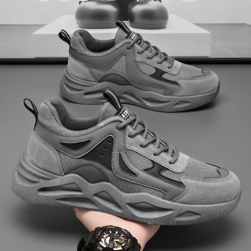 2025 spring men's shoes new breathable mesh shoes men's sports shoes trendy versatile platform casual dad shoes