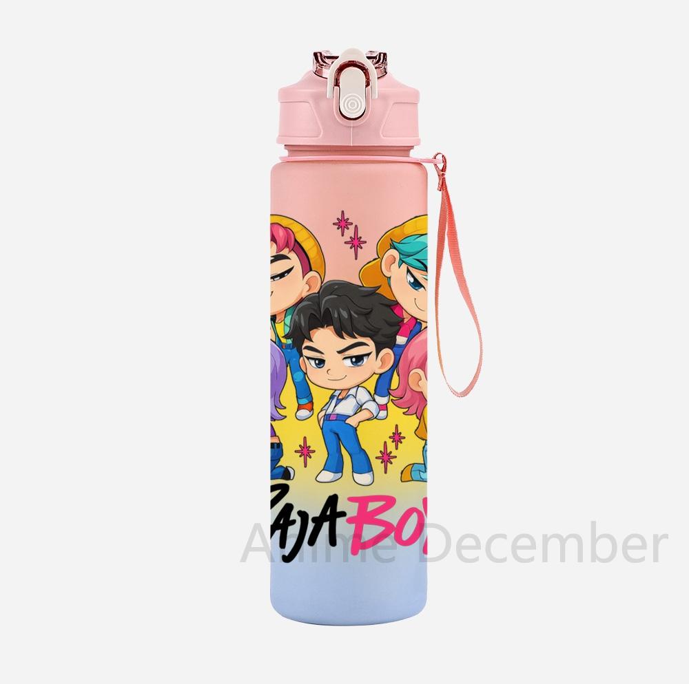 Anime K-Pop Character Water Cup Demon Hunters Large Capacity Outdoor Portable Rope Drinking Bottle for Boy and Girl Gift