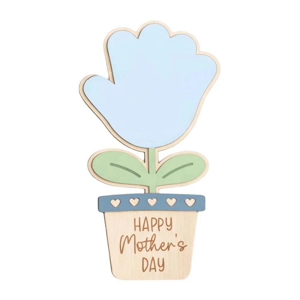 

Ornament DIY Handprint Sign Hand Painted Flower Table Decor Mother s Day Plaque Shower Gift Style C