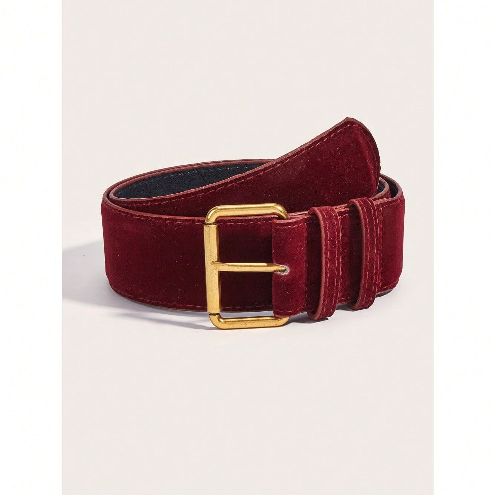 Square Buckle Head Wide Belt Fashionable Versatile Belt Women's Retro Belt