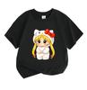 Kids Boys Girls 100% Cotton Crew Neck Short Sleeve T-Shirt, Cute Cartoon Blonde Character In Hello Kitty Costume Print Casual Soft Breathable Tee Top