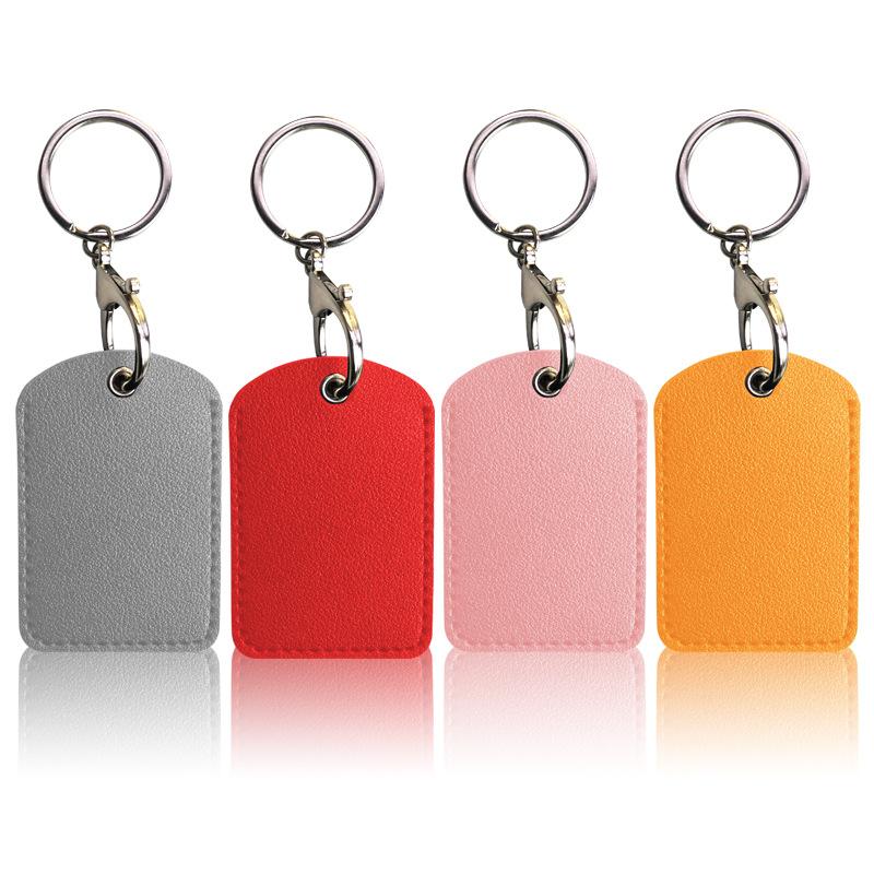 Customized leather water drop small card cover, keychain protective cover, elevator card cover ins community access card cover, customized oem.