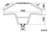 SP Takegawa Racing Up Type Chrome Handlebars, Plated, 06-01-200