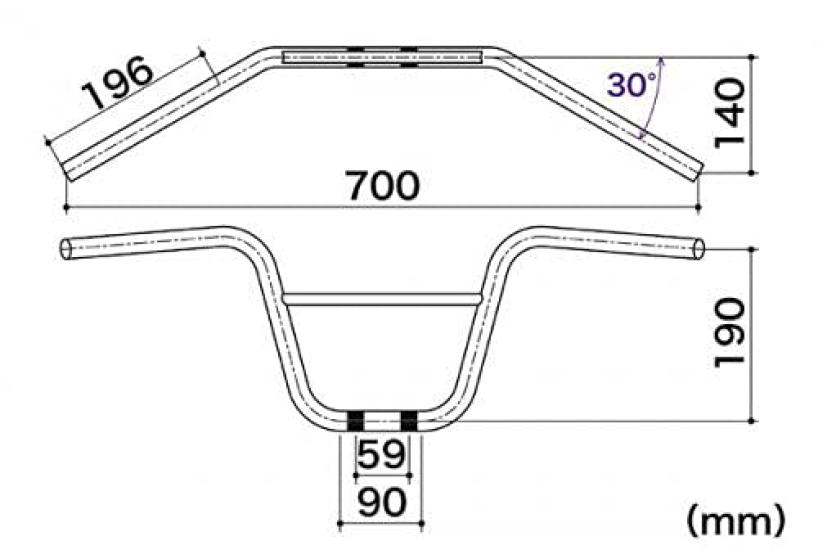 SP Takegawa Racing Up Type Chrome Handlebars, Plated, 06-01-200