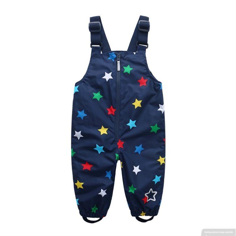 Boys and Girls Waterproof Double-Layer Winter High-End Bib Pants