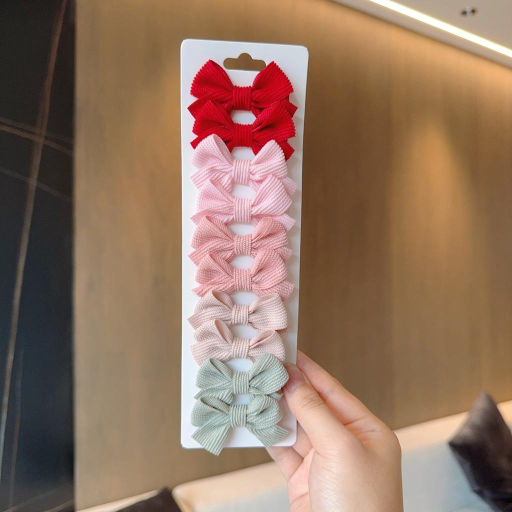4/6/10Pcs Baby Bows Hair Clip For Kids Girls Hairpin Solid Color Hairpins Barrettes Handmade Headwear Hair Accessories