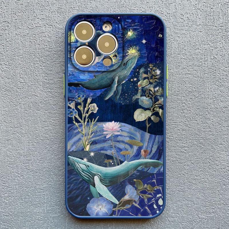 

Чехол для телефона «Космический Океан Кит-акула Плавает» для iPhone 16 15 14 11 12 13 Mini Pro Max Чехол X XR X 16 15 14 7 8 Plus SE2 Fundas iphone 12