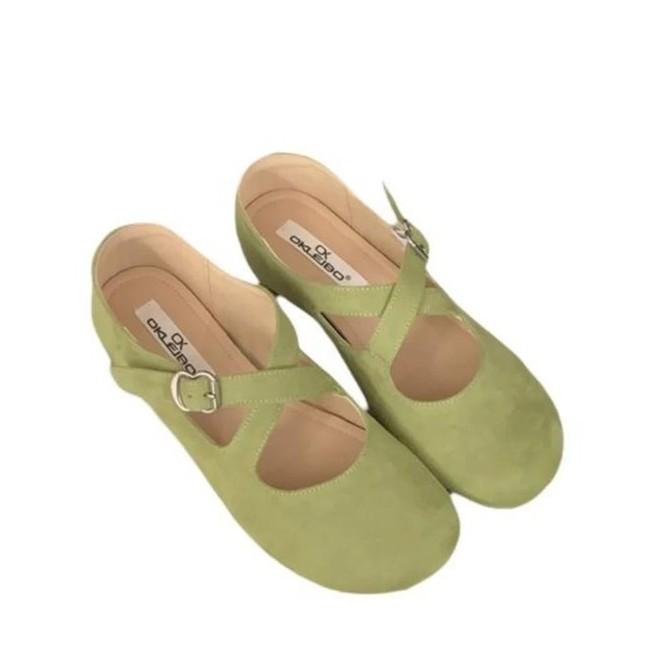 Inner heightening platform retro pink round head single shoes women's shoes 2025 new casual cross belt fashionable Mary Jane shoes