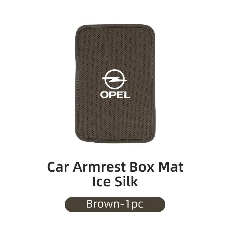 

Дышащая накладка на подлокотник автомобиля из ледяного шелка, защитная накладка на центральный подлокотник для Opel Corsa Astra Insignia Vectra Zafira Meriva Grandland коричневый