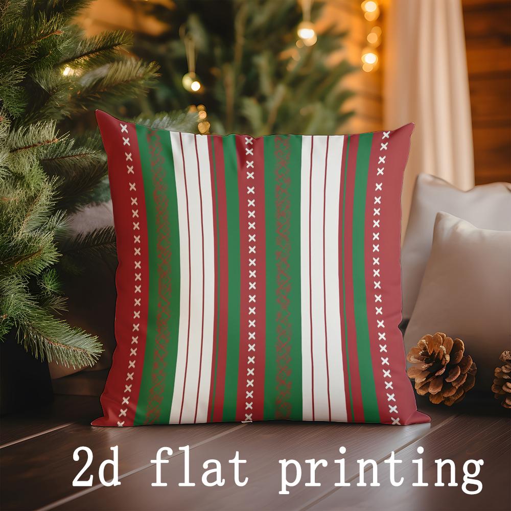 Wohndekor Weihnachten Karomuster & Fröhlicher Baum Muster Kissen Muster Kissenbezug Geeignet für Sofa Schlafzimmer Auto Kissenbezug