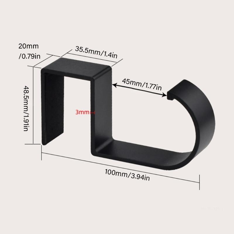 5 Shape Sturdy Hook for Student Bags Long Time Use Metal Wall Attachment Basic Assembly Black White Double Tone