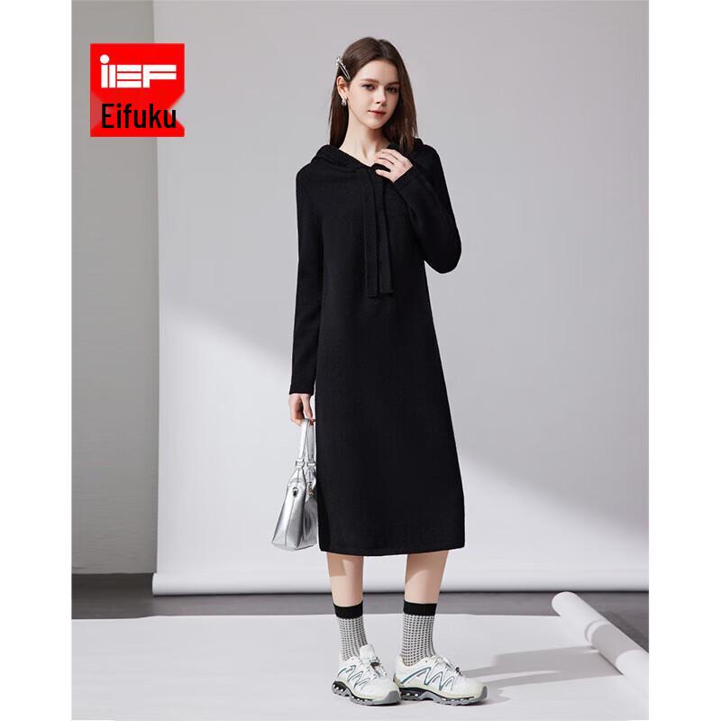 

Повседневное трикотажное платье-худи IEF 2024 Осень/Зима M