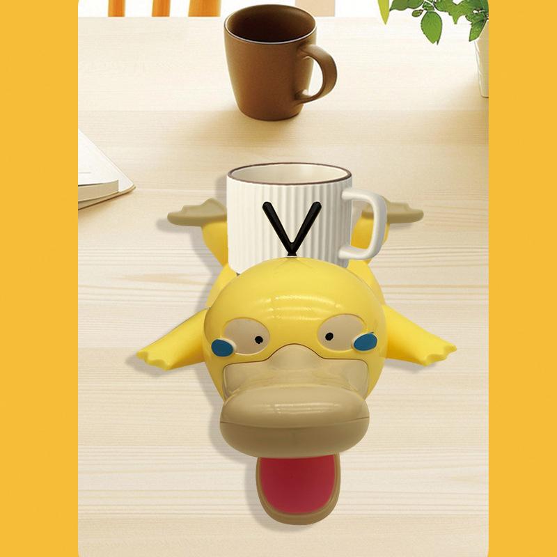 3D Cute Duck Coaster Panicking Duck Insulated Coaster Pressing Gaze Cute Humorous Decompression Desktop Ornament Decoration