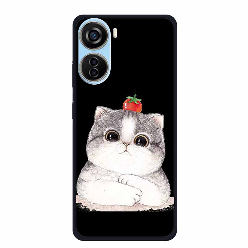 Schwarze Silikonhülle für ZTE Blade V50 Design 5G Libero 5G IV V41 Vita Axon 40 lite Handyhülle Cartoon Katze Weiche Rückseite Hülle