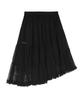 Nigaennikol Tiered Sheer Long Skirt_Black