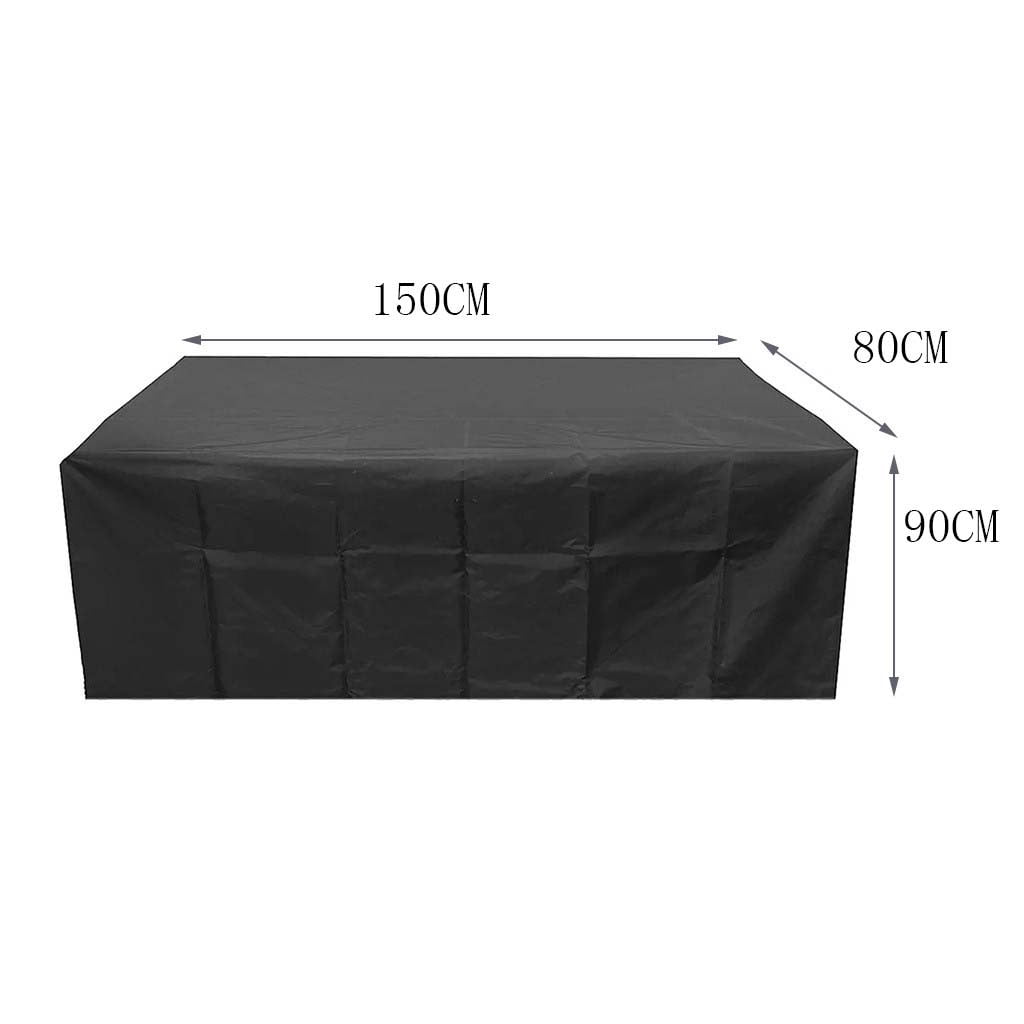 Waterproof Patio Furniture Cover - 150x90x75 Cm Rectangular Garden Table Protector with Windproof Design, Oxford Polyester 420D, Adjustable Hem